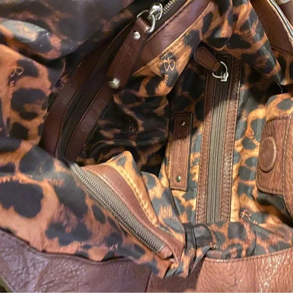 B Makowsky Large Brown Leather Purse Bag - Picture 8 of 10